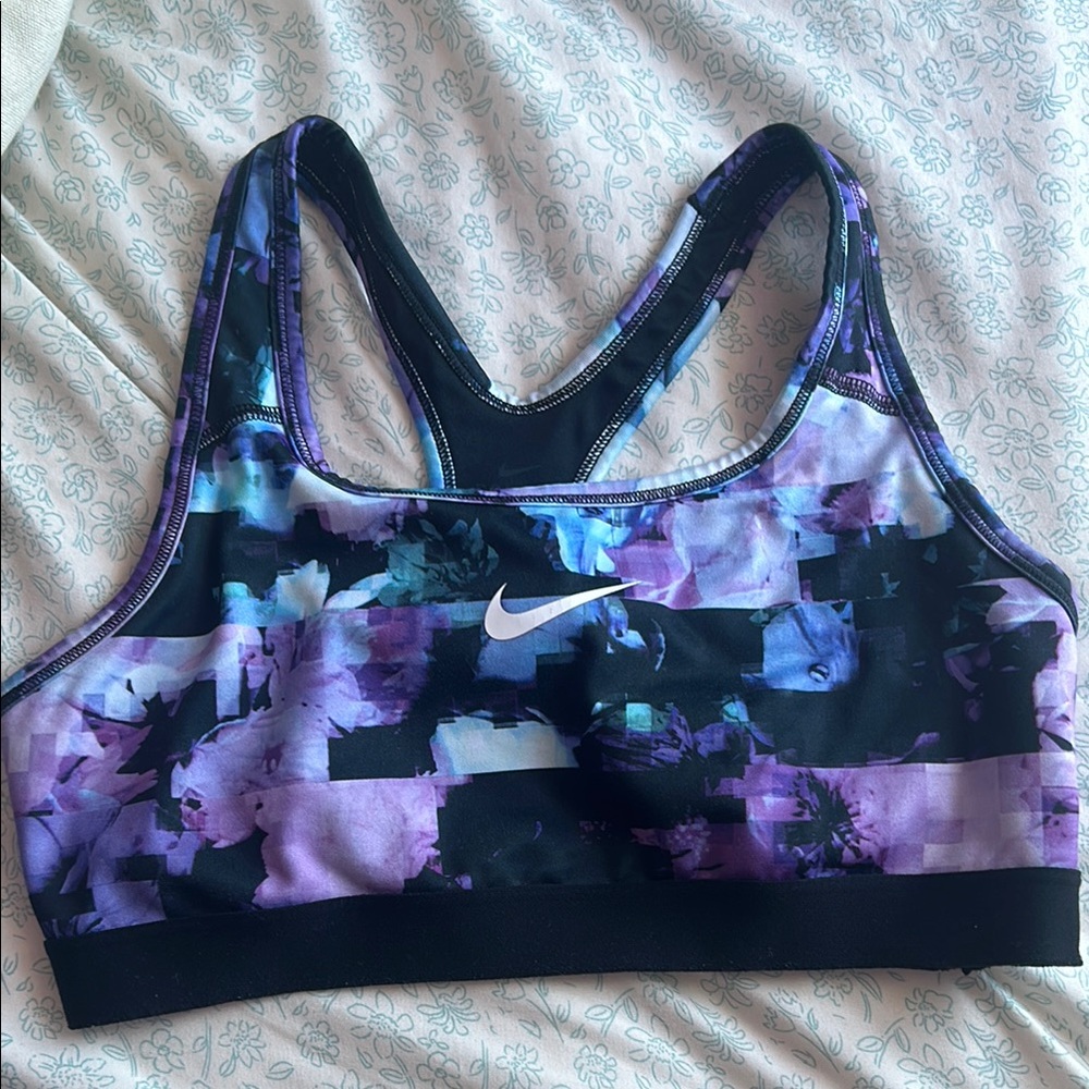 Nike Purple and Black Racerback Sports Bra